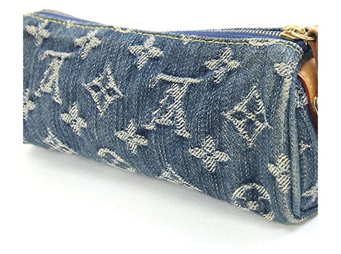Speedy Pouch borsa Louis Vuitton Monogram Denim Blu - vista 2