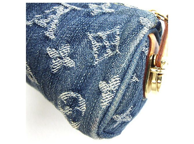 Speedy Pouch borsa Louis Vuitton Monogram Denim Blu - vista 7