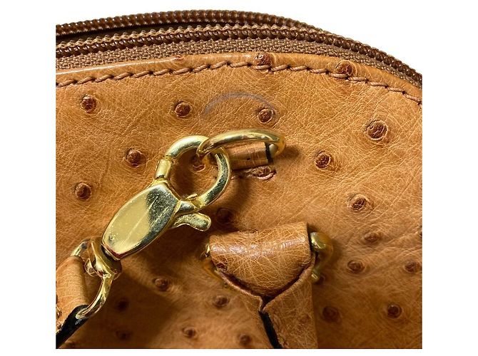Autre Marque Borsa 2way in pelle di struzzo a.testoni Beige Cammello - vista 10