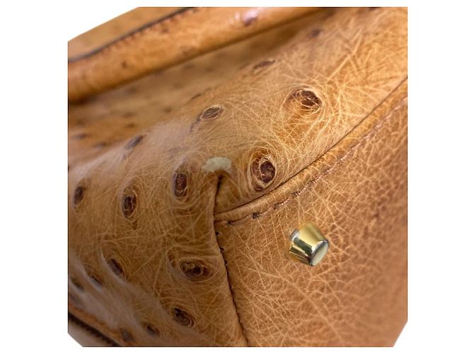 Autre Marque Borsa 2way in pelle di struzzo a.testoni Beige Cammello - vista 11