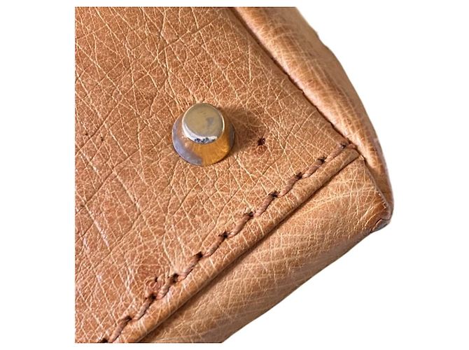 Autre Marque Borsa 2way in pelle di struzzo a.testoni Beige Cammello - vista 12