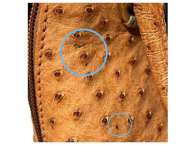 Autre Marque Borsa 2way in pelle di struzzo a.testoni Beige Cammello - vista 13