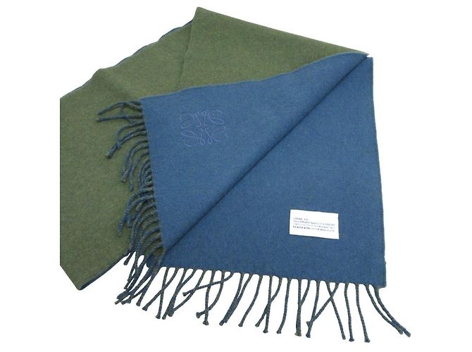 Sciarpa in misto cashmere Anagram Loewe Verde - vista 2