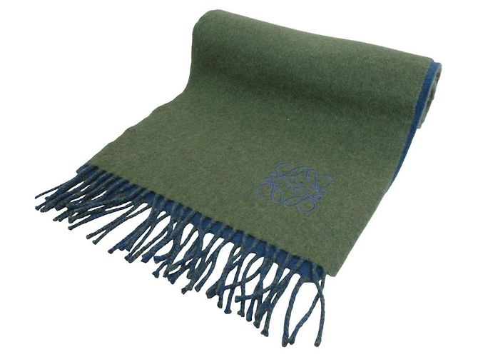 Sciarpa in misto cashmere Anagram Loewe Verde - vista 3