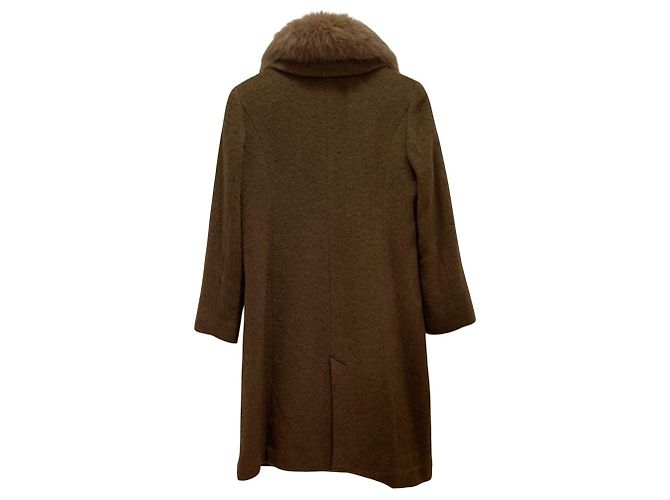 Autre Marque Abrigo INVERNALE de Cashgora y piel de zorro Castaño - vista 2