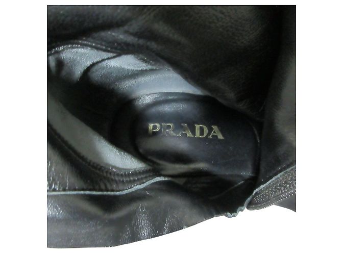 Prada hohe Stiefel aus Wildleder Schwarz - Ansicht 4