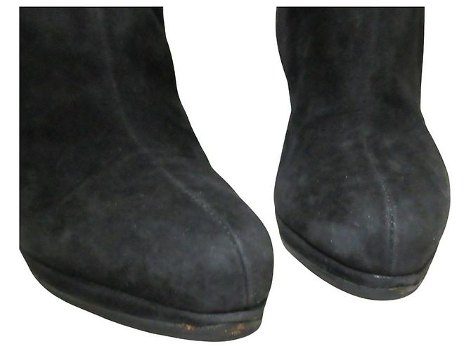 Prada hohe Stiefel aus Wildleder Schwarz - Ansicht 5