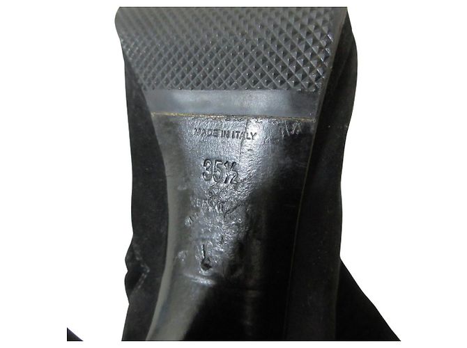 Prada hohe Stiefel aus Wildleder Schwarz - Ansicht 6