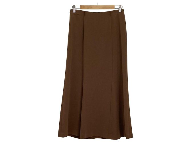 Autre Marque Falda elástica Hiroko Koshino Castaño Camello - vista 2
