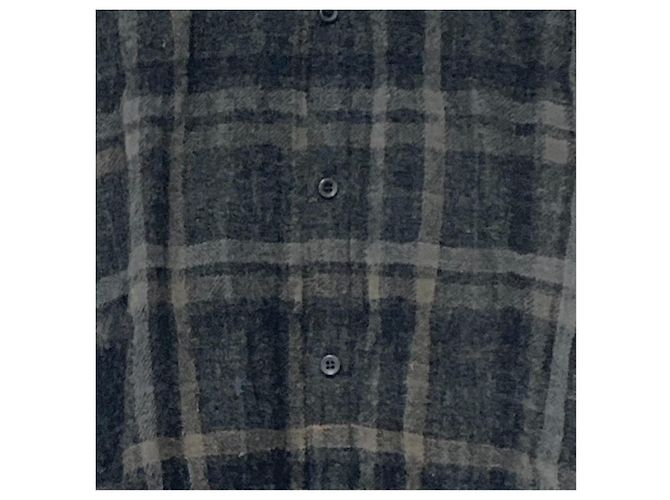 Autre Marque Soprabito camicia in misto lana e canapa ANREALAGE Marrone Nero - vista 3