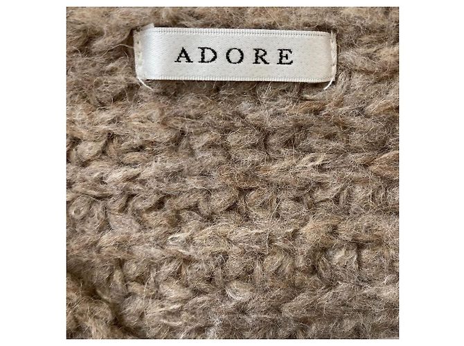 Autre Marque ADORE Open Shoulder Kurzstrickpullover Braun - Ansicht 4