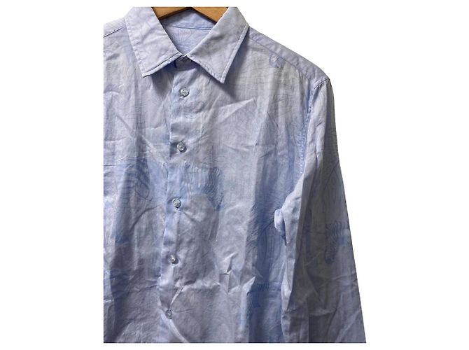 Autre Marque Etro Langarmshirt mit Tier- und Botanikmuster Blau - Ansicht 2