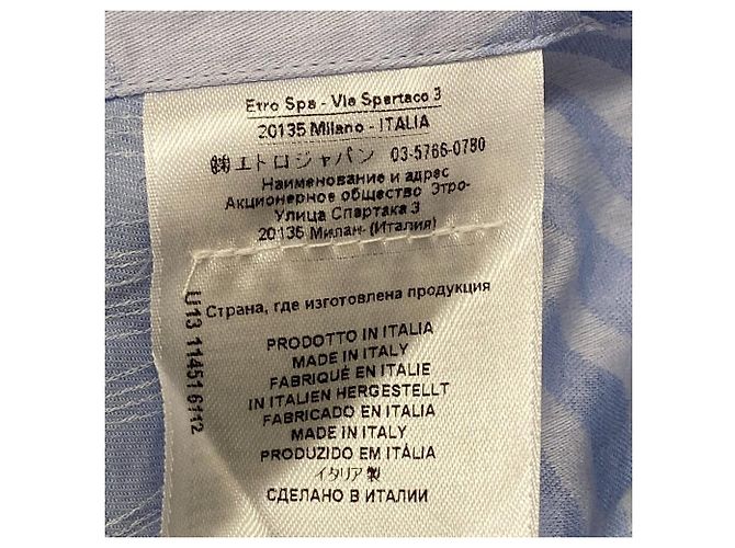 Autre Marque Etro Langarmshirt mit Tier- und Botanikmuster Blau - Ansicht 7
