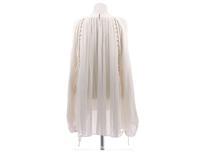 Camicia Chloé in seta bianca Bianco - vista 2