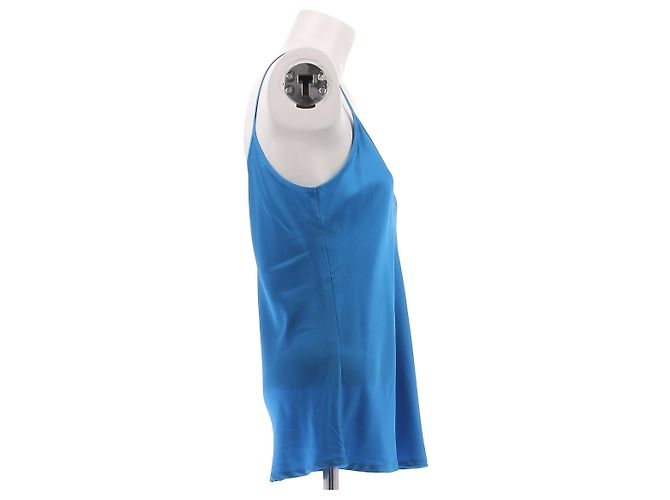 Top de seda satinado azul DMN - vista 3