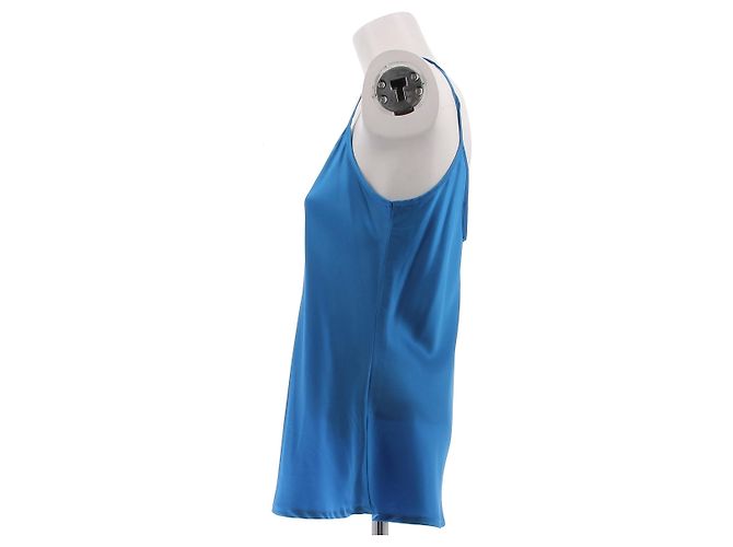 Top de seda satinado azul DMN - vista 4