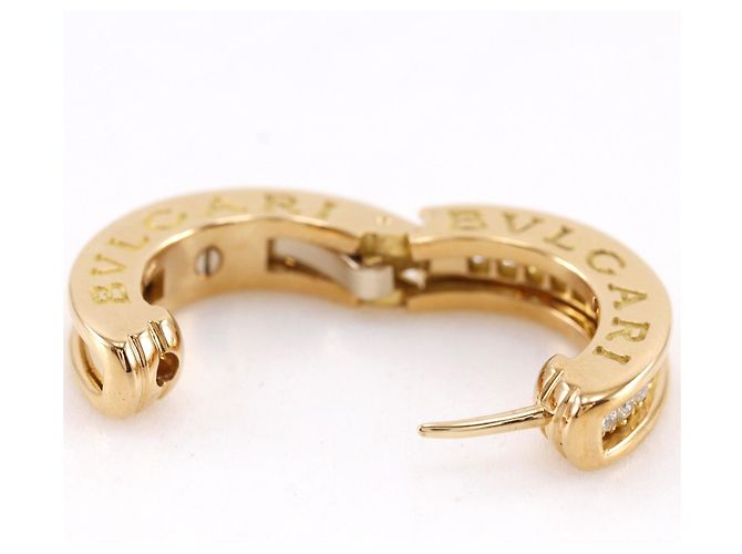 Bulgari Bvlgari B.Zero1 Orecchini a cerchio Oro Giallo 18K e Diamanti Small D'oro - vista 4