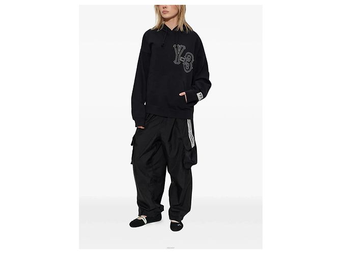 Yohji Yamamoto Pantaloni Cargo in Nylon Wire Neri - vista 10