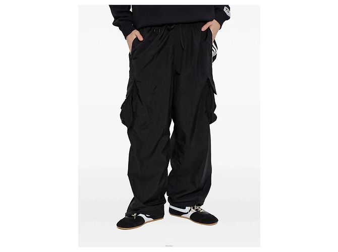 Yohji Yamamoto Pantaloni Cargo in Nylon Wire Neri - vista 2