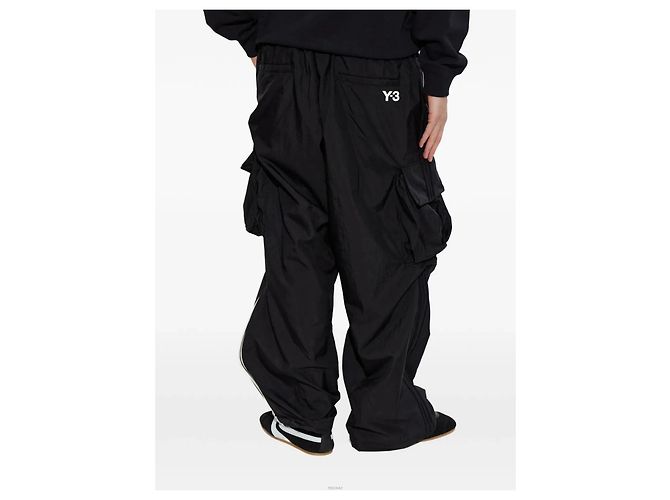 Yohji Yamamoto Pantaloni Cargo in Nylon Wire Neri - vista 3