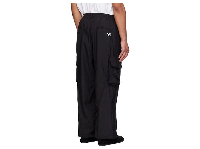 Yohji Yamamoto Pantaloni Cargo in Nylon Wire Neri - vista 5