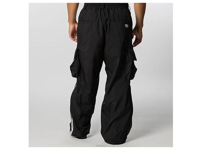 Yohji Yamamoto Pantaloni Cargo in Nylon Wire Neri - vista 8