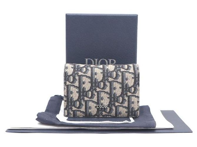 Dior Portacarte Oblique Beige e Nero Marrone - vista 10