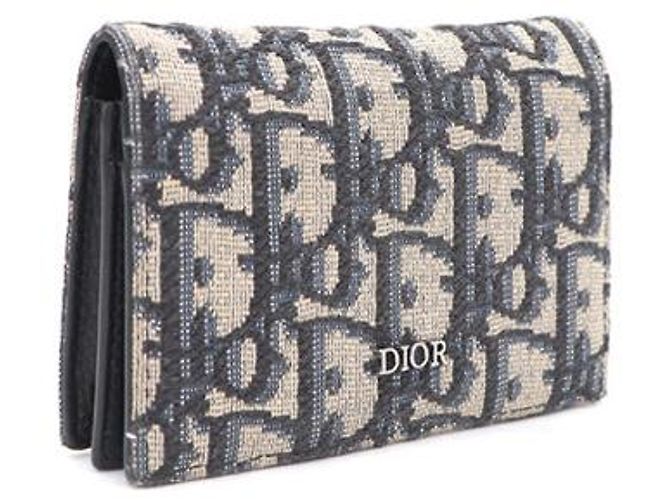 Dior Portacarte Oblique Beige e Nero Marrone - vista 12