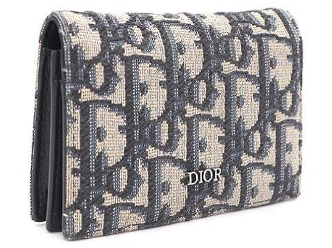 Dior Portacarte Oblique Beige e Nero Marrone - vista 2