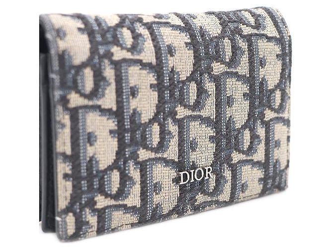 Dior Portacarte Oblique Beige e Nero Marrone - vista 5