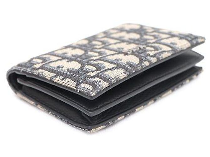 Dior Portacarte Oblique Beige e Nero Marrone - vista 6