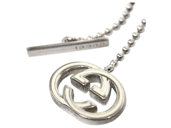 Gucci Bracciale a Barre Intrecciate Argento Bianco - vista 3