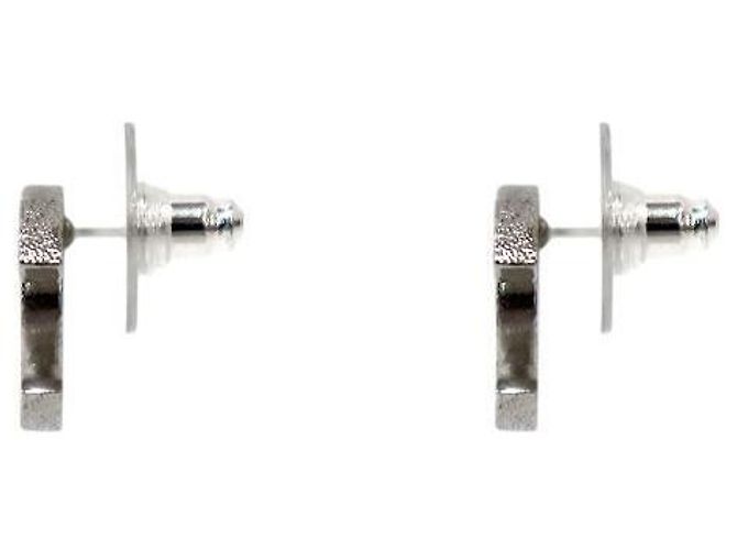 Chanel Pendientes Glitter CC Silver Blanco - vista 2