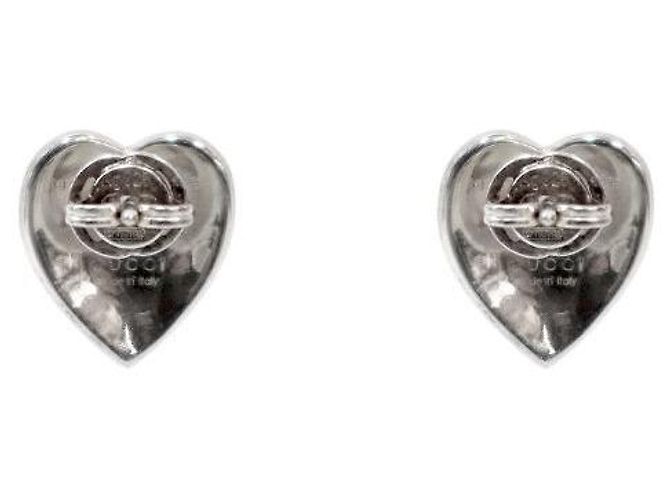Gucci Ivory Heart Interlocking Silver Earrings - view 3