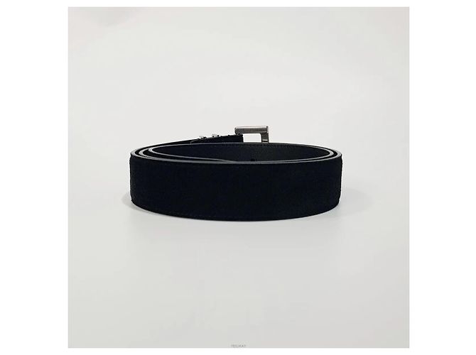 Ceinture Saint Laurent en daim noir - vue 3