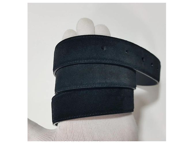Ceinture Saint Laurent en daim noir - vue 5