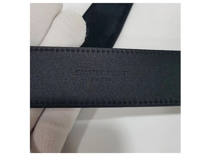 Ceinture Saint Laurent en daim noir - vue 6
