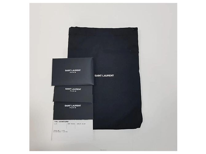 Ceinture Saint Laurent en daim noir - vue 8