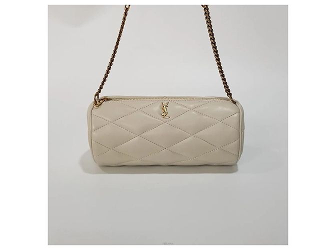 Saint Laurent Mini Borsa a Tubo Bianco - vista 2