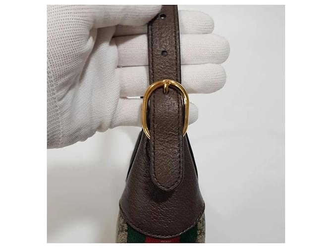 Gucci Borsa hobo mini Ophidia Marrone - vista 4