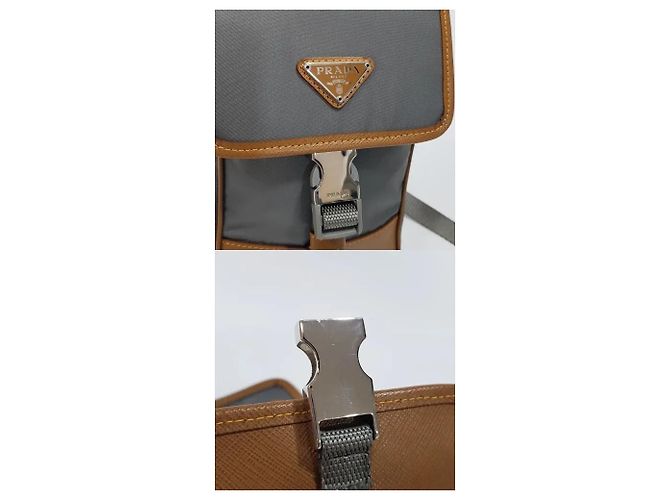 Prada Borsa a tracolla porta cellulare in Re-Nylon Marrone - vista 3