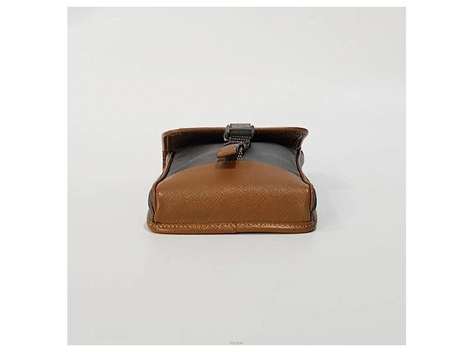 Prada Borsa a tracolla porta cellulare in Re-Nylon Marrone - vista 7