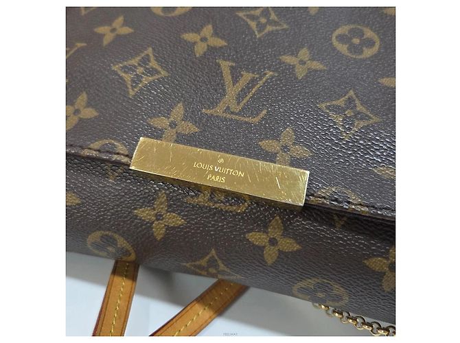 Louis Vuitton Borsa a tracolla Monogram Favorite MM con catena Marrone - vista 3