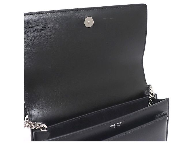 Saint Laurent Borsa a tracolla e crossbody Sunset Silver Chain Medium Nero - vista 10