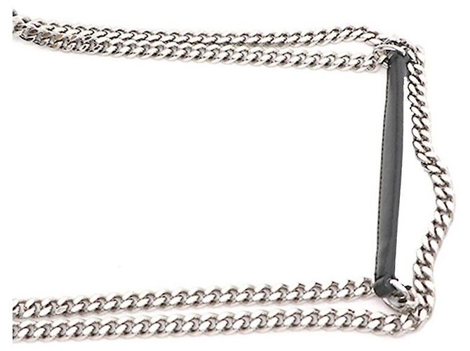 Saint Laurent Borsa a tracolla e crossbody Sunset Silver Chain Medium Nero - vista 12