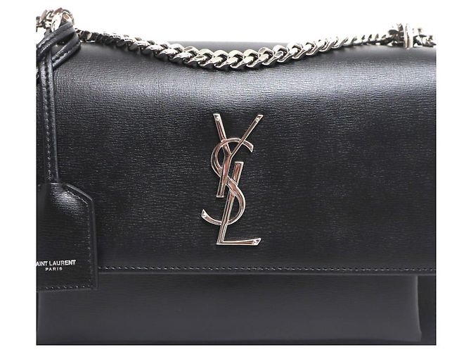 Saint Laurent Borsa a tracolla e crossbody Sunset Silver Chain Medium Nero - vista 17
