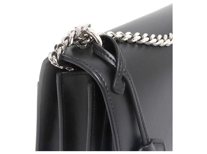 Saint Laurent Borsa a tracolla e crossbody Sunset Silver Chain Medium Nero - vista 18