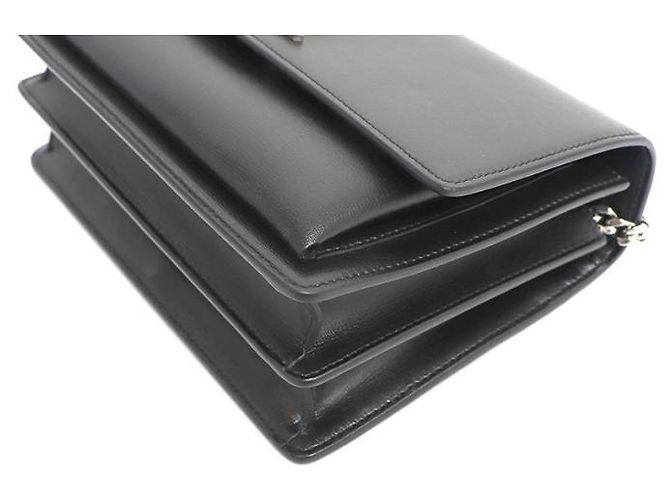 Saint Laurent Borsa a tracolla e crossbody Sunset Silver Chain Medium Nero - vista 21
