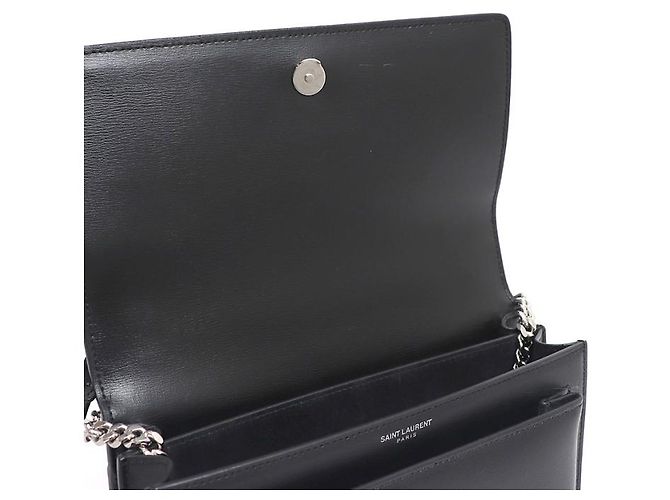 Saint Laurent Borsa a tracolla e crossbody Sunset Silver Chain Medium Nero - vista 23
