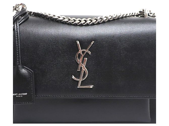 Saint Laurent Borsa a tracolla e crossbody Sunset Silver Chain Medium Nero - vista 4